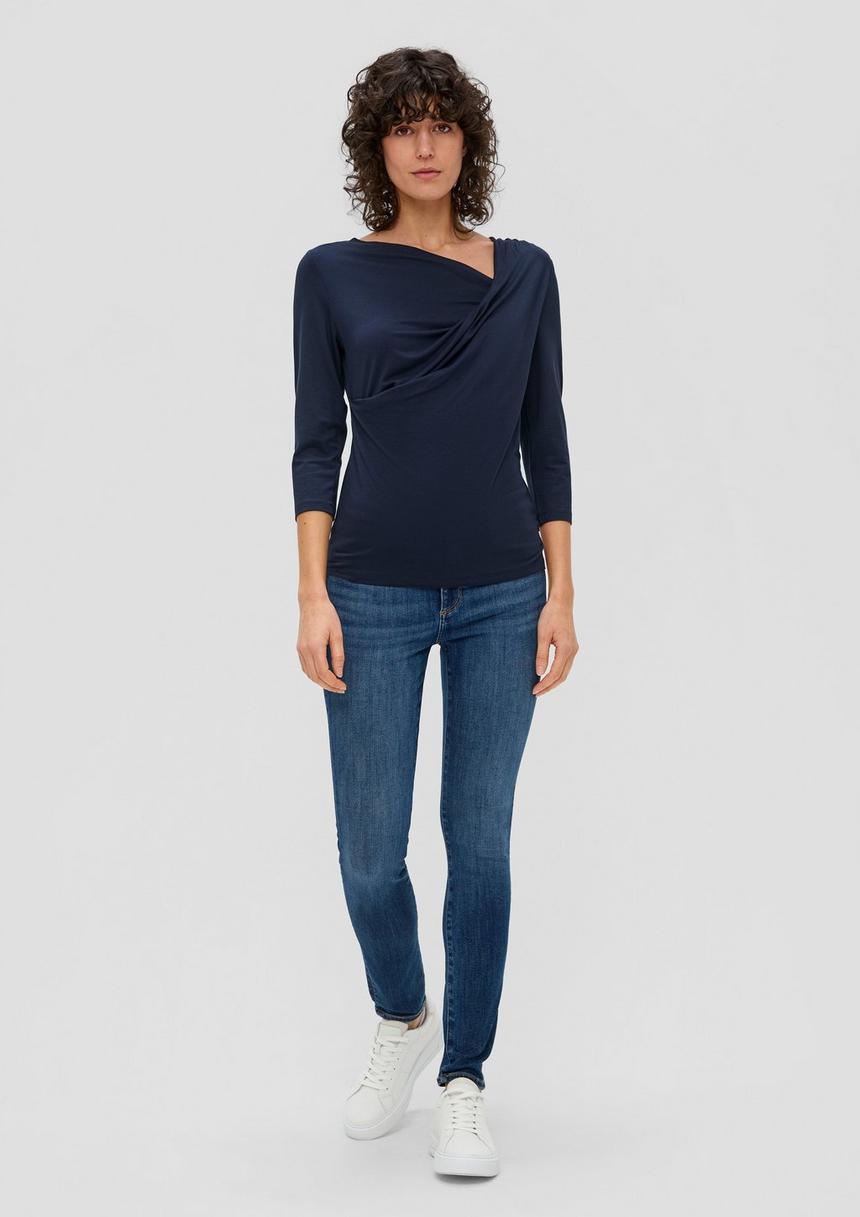 S.Oliver Viskosestretch-Shirt Mit Drapierung