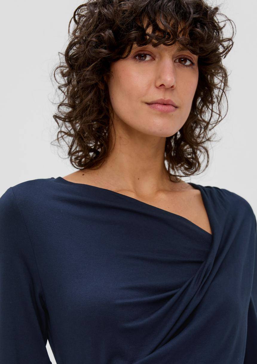 S.Oliver Viskosestretch-Shirt Mit Drapierung
