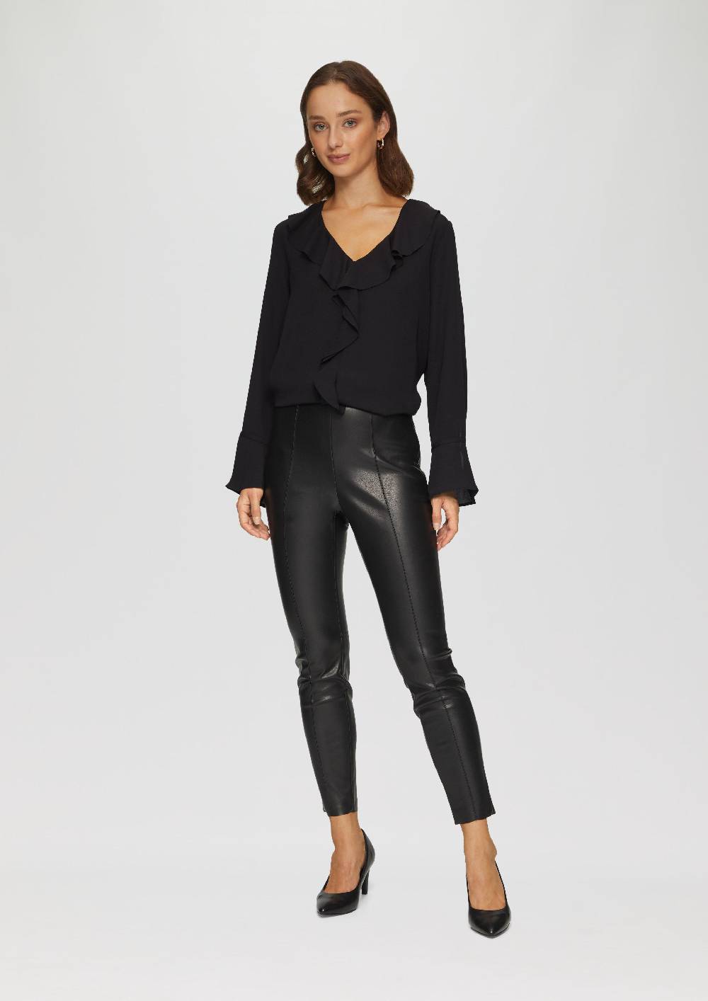 S.Oliver Volantbluse Mit V-Ausschnitt