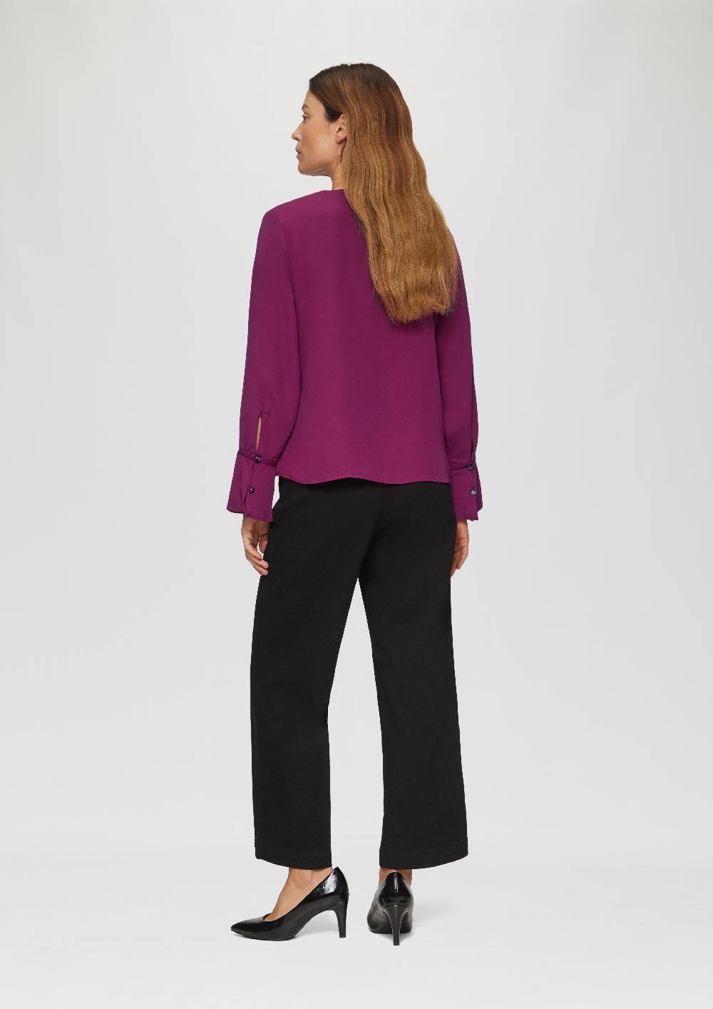 S.Oliver Volantbluse Mit V-Ausschnitt