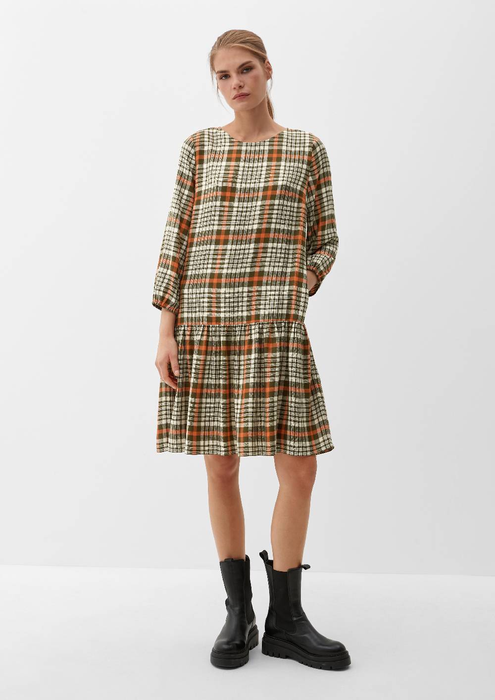 S.Oliver Volantkleid Aus Viskosemix