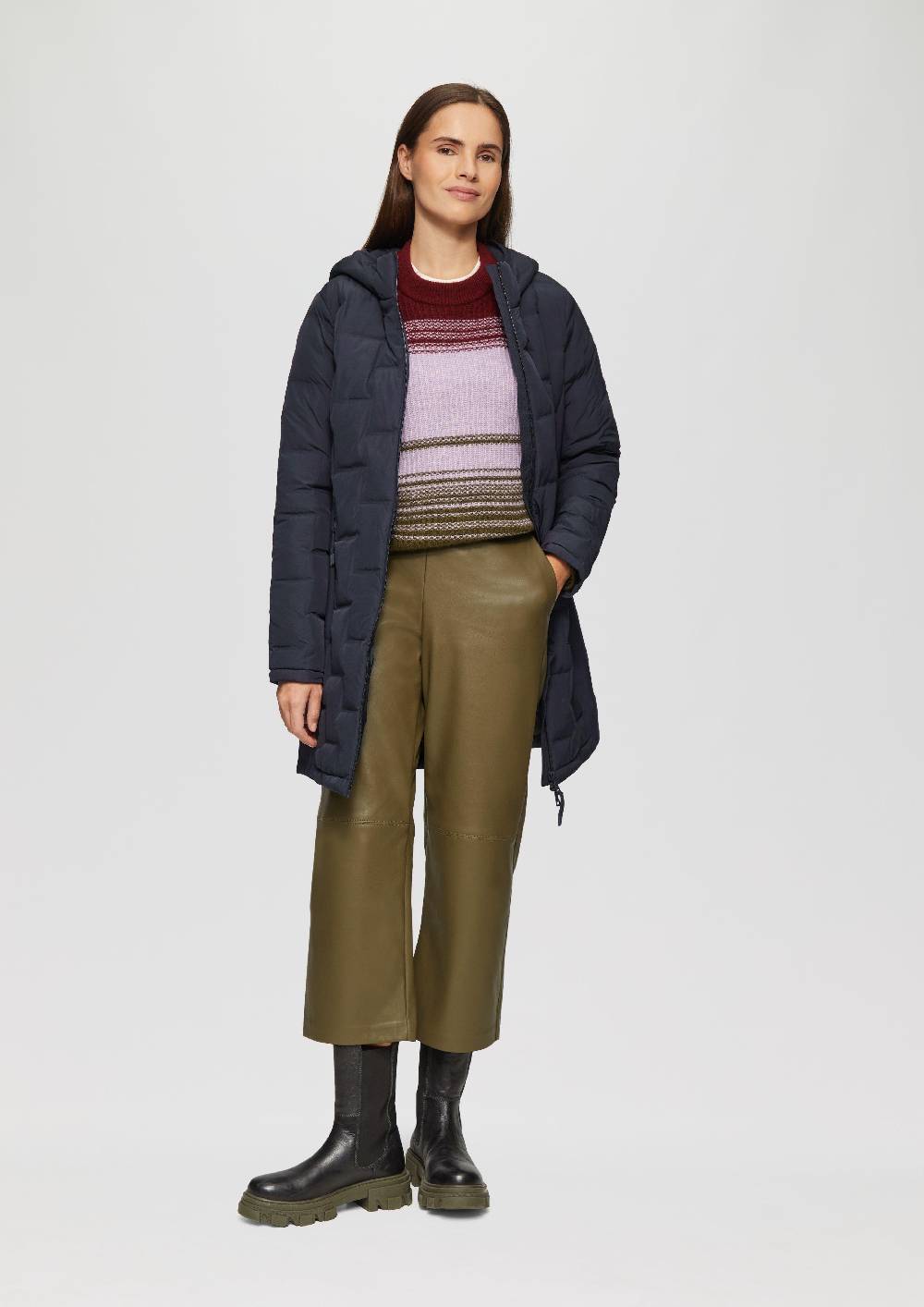 S.Oliver Wattierter Mantel Im Fabricmix