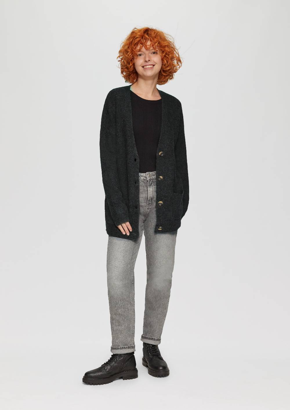 S.Oliver Weiche Strickjacke In Melange-Optik