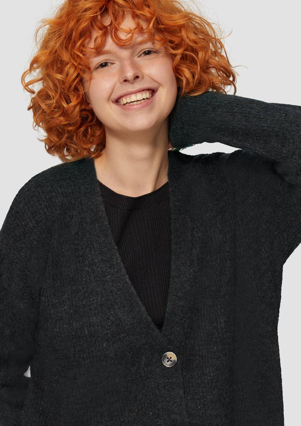 S.Oliver Weiche Strickjacke In Melange-Optik