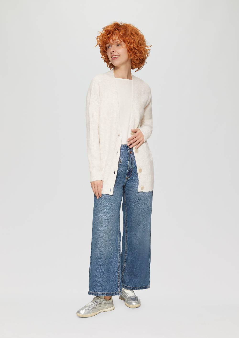 S.Oliver Weiche Strickjacke In Melange-Optik