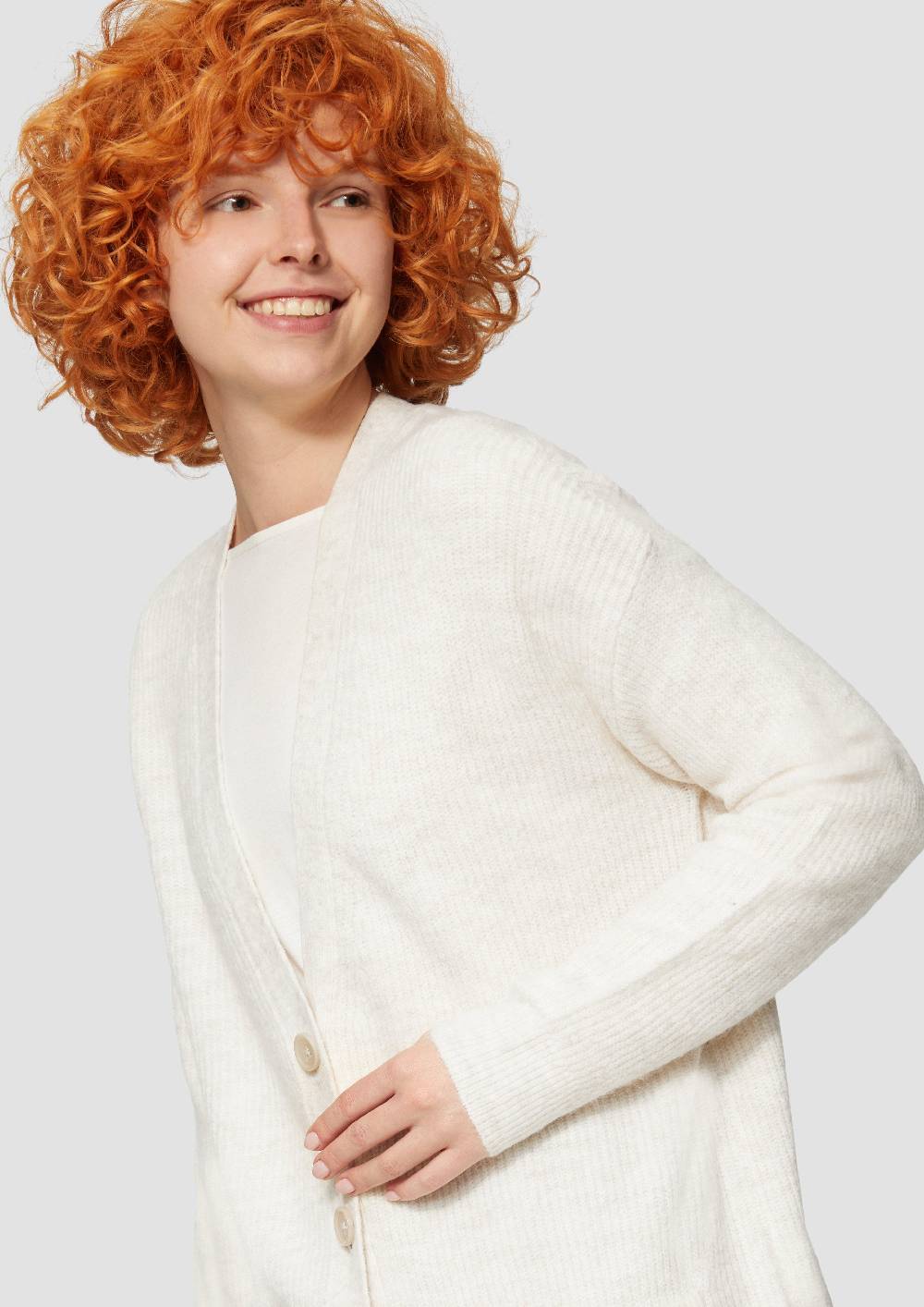 S.Oliver Weiche Strickjacke In Melange-Optik