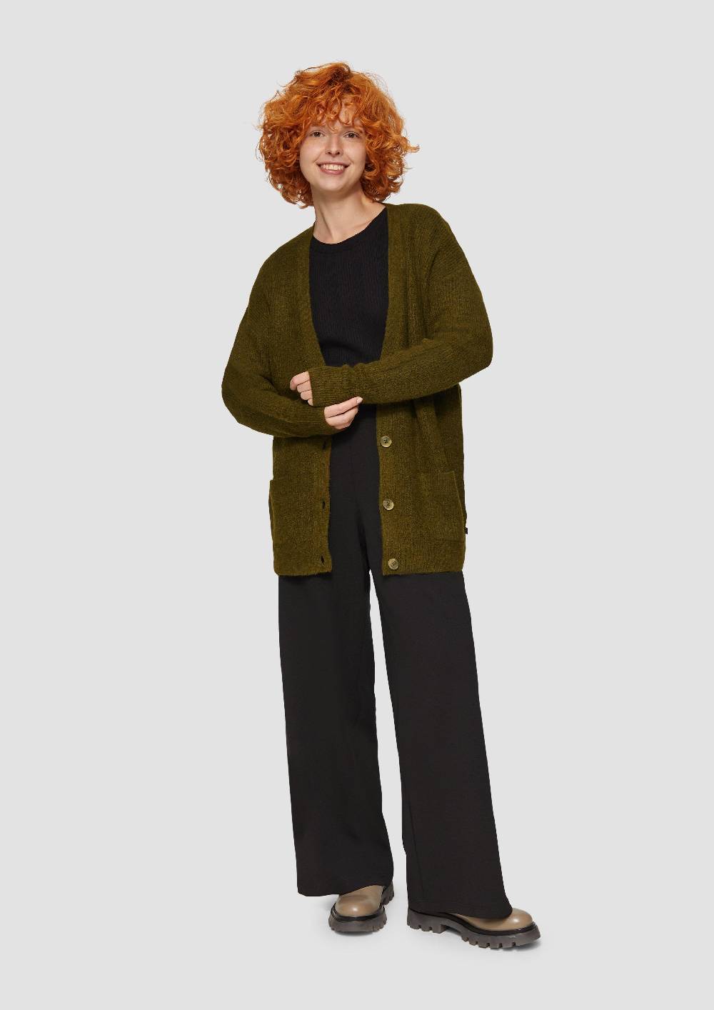 S.Oliver Weiche Strickjacke In Melange-Optik