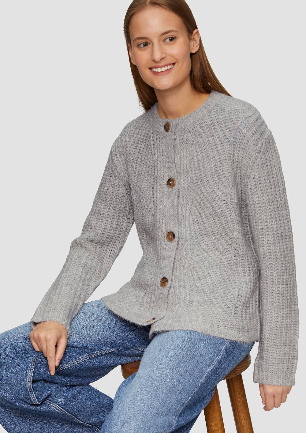 S.Oliver Weicher Strickcardigan Aus Alpakamix