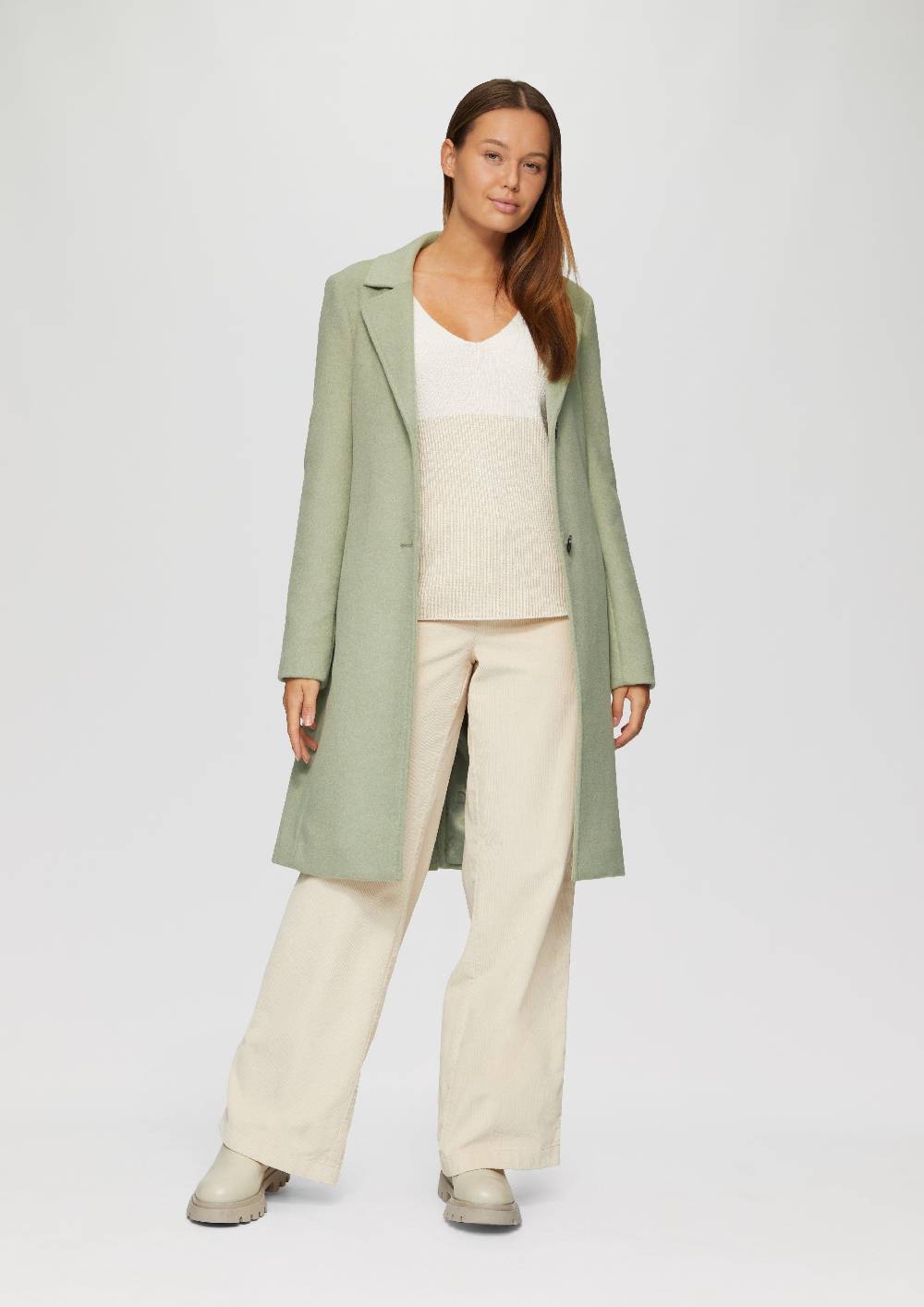 S.Oliver Weicher Wollmantel Mit Reverskragen