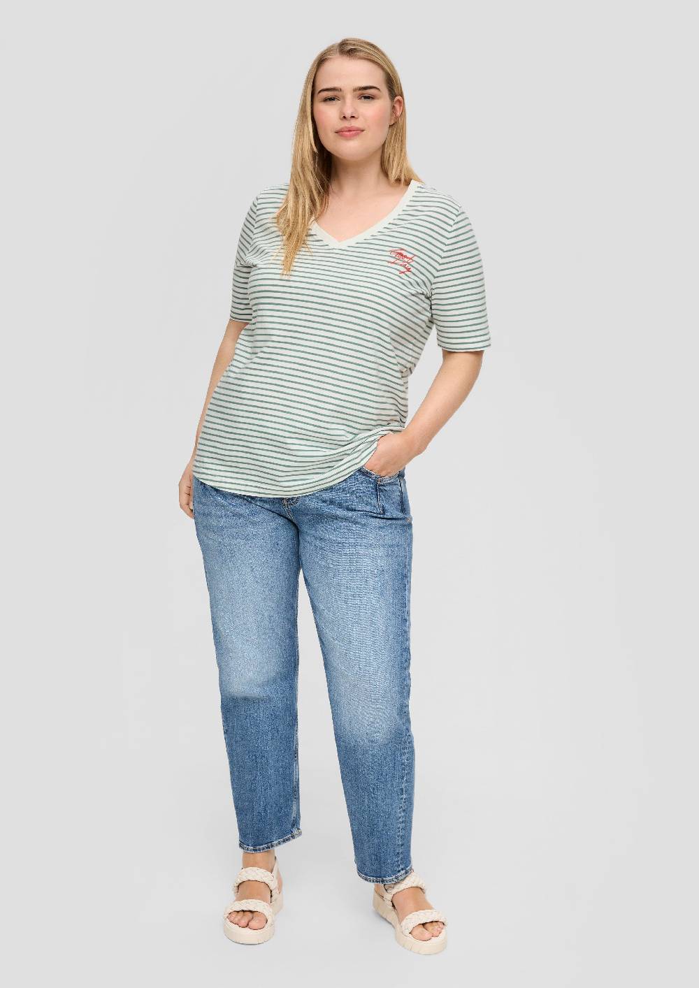 S.Oliver Weiches T-Shirt Mit V-Ausschnitt