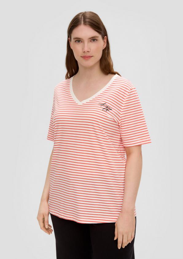 S.Oliver Weiches T-Shirt mit V-Ausschnitt