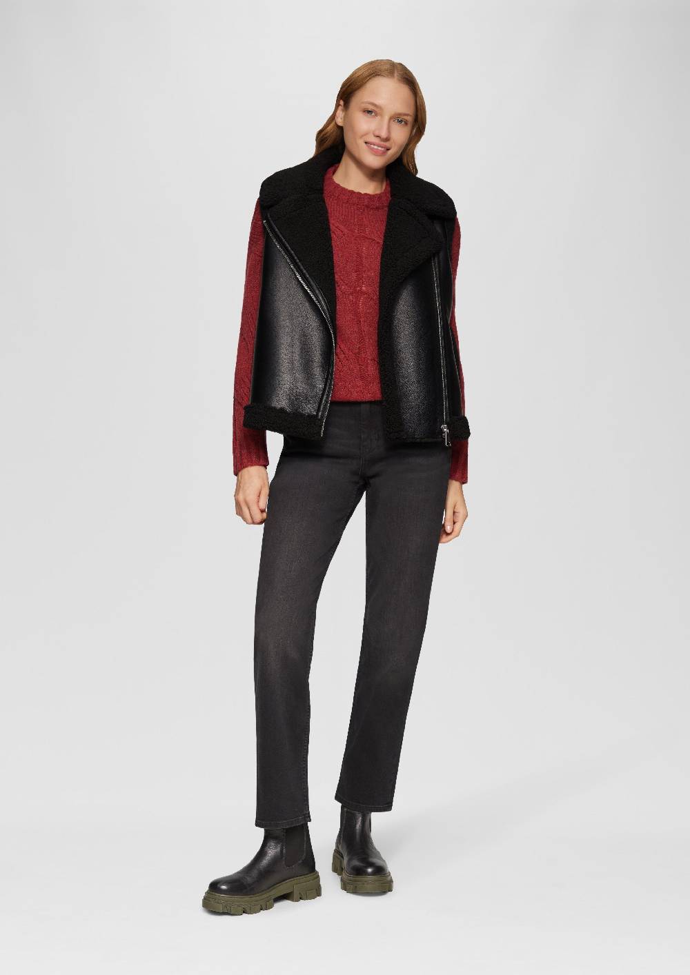 S.Oliver Weste Aus Lederimitat Mit Teddyplüsch