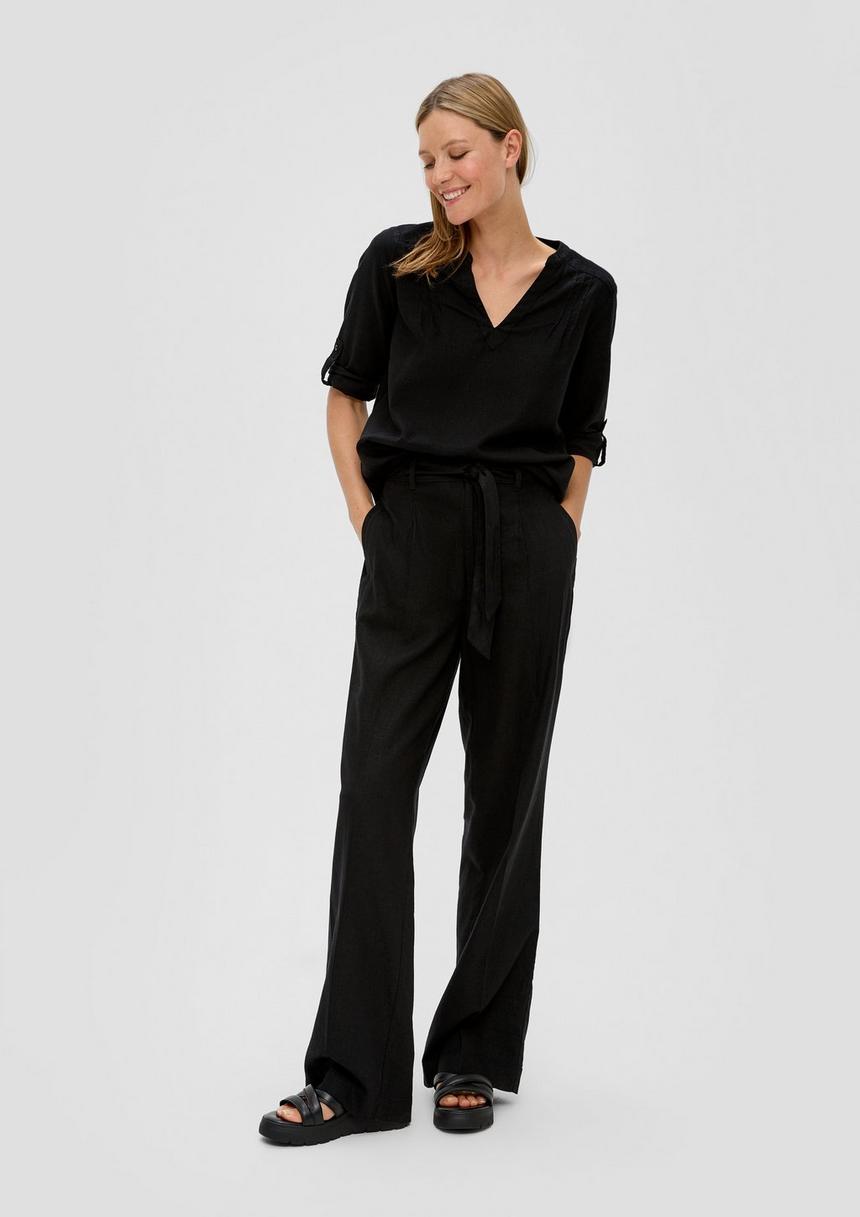 S.Oliver Wide-Leg-Hose Aus Leinenmix