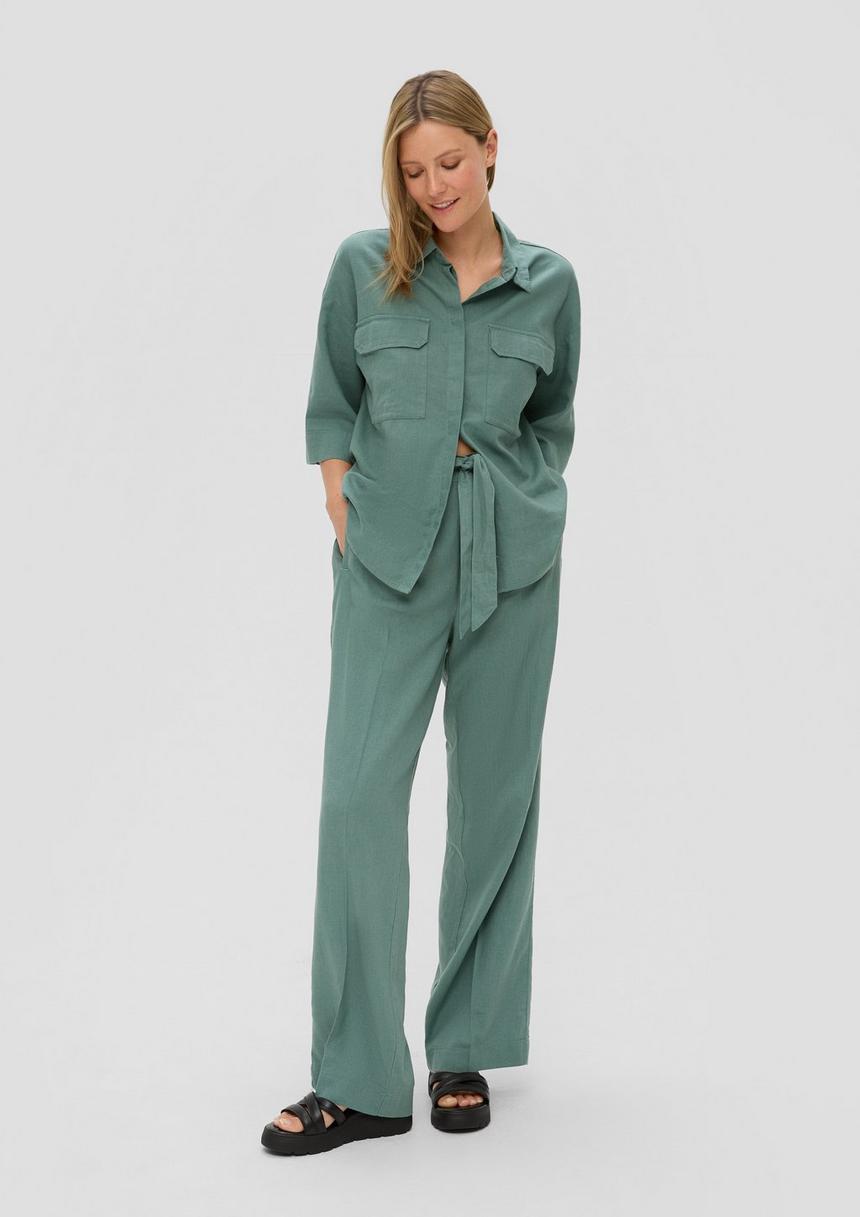 S.Oliver Wide-Leg-Hose Aus Leinenmix