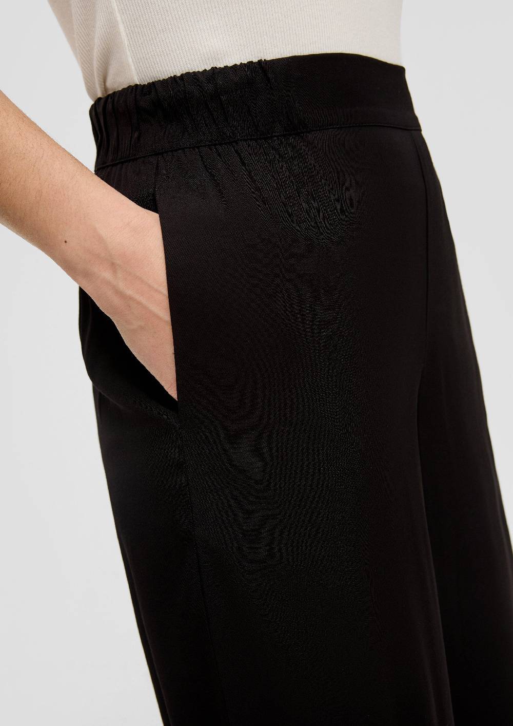S.Oliver Wide Leg-Hose Aus Viskose-Twill