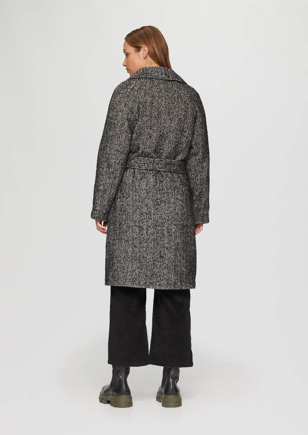 S.Oliver Wollmix-Mantel Mit Bindegürtel