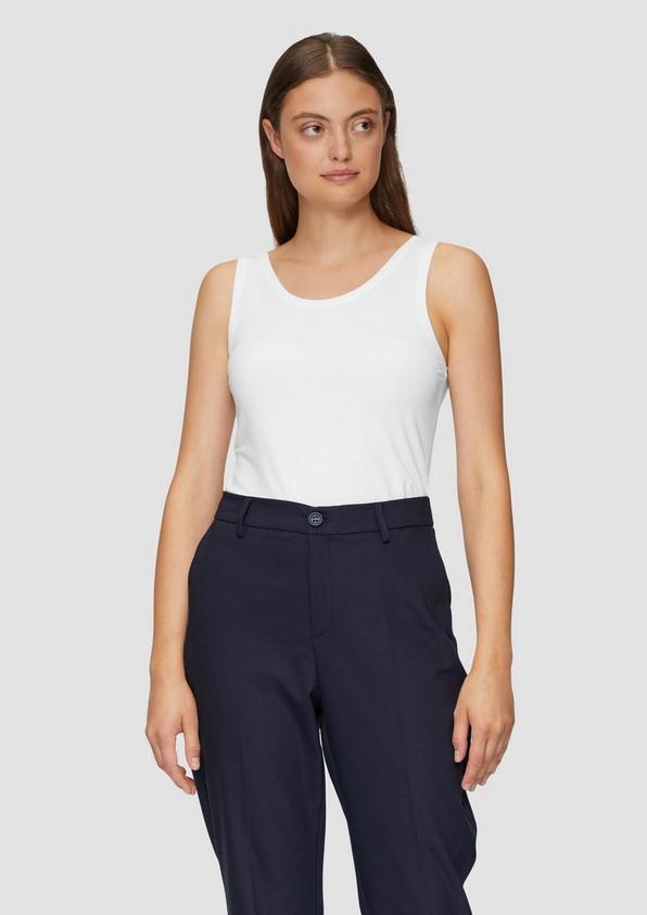 S.Oliver Schmal geschnittenes Tanktop aus Baumwolljersey