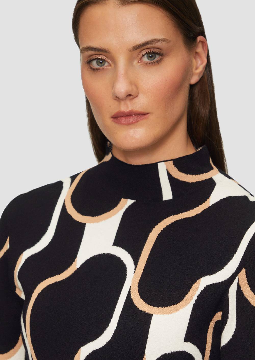 S.Oliver Schmaler Strickpullover Mit Jacquard-Muster