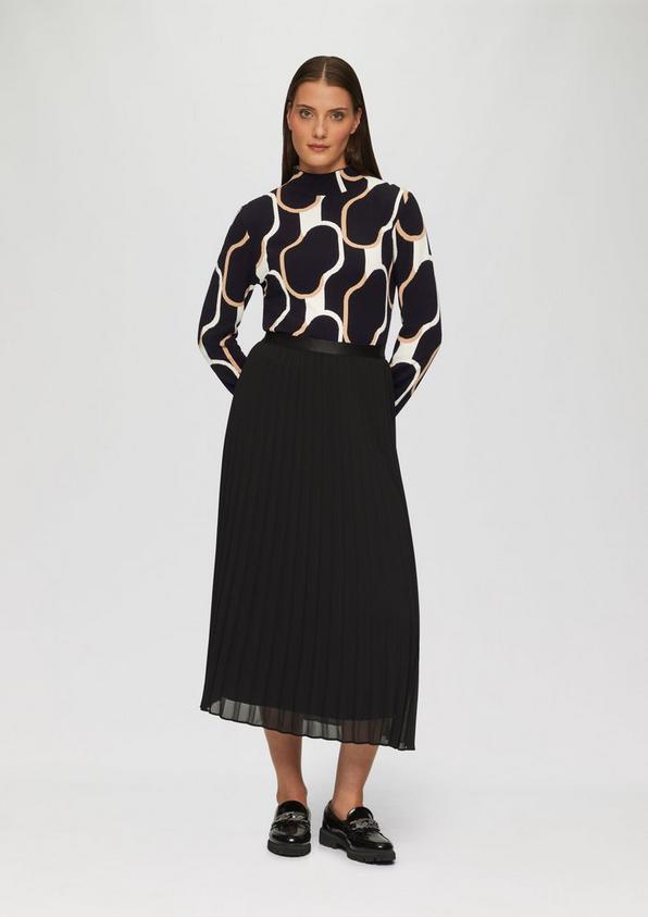 S.Oliver Schmaler Strickpullover mit Jacquard-Muster