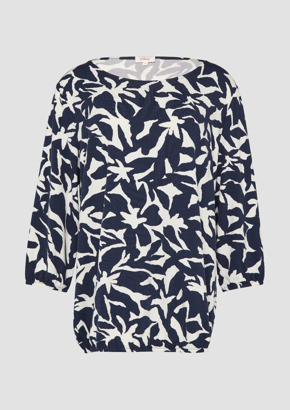 S.Oliver Shirt Mit All-over-Print Aus Viskosestretch