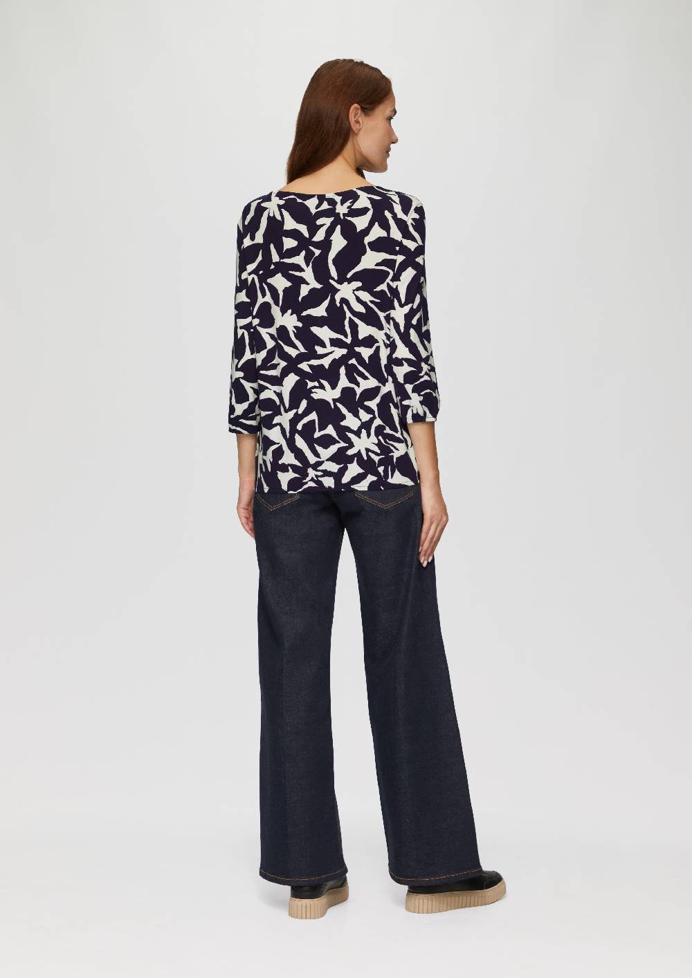 S.Oliver Shirt Mit All-over-Print Aus Viskosestretch
