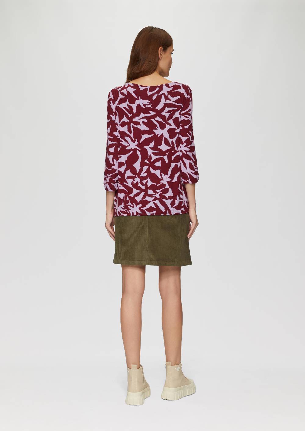 S.Oliver Shirt Mit All-over-Print Aus Viskosestretch