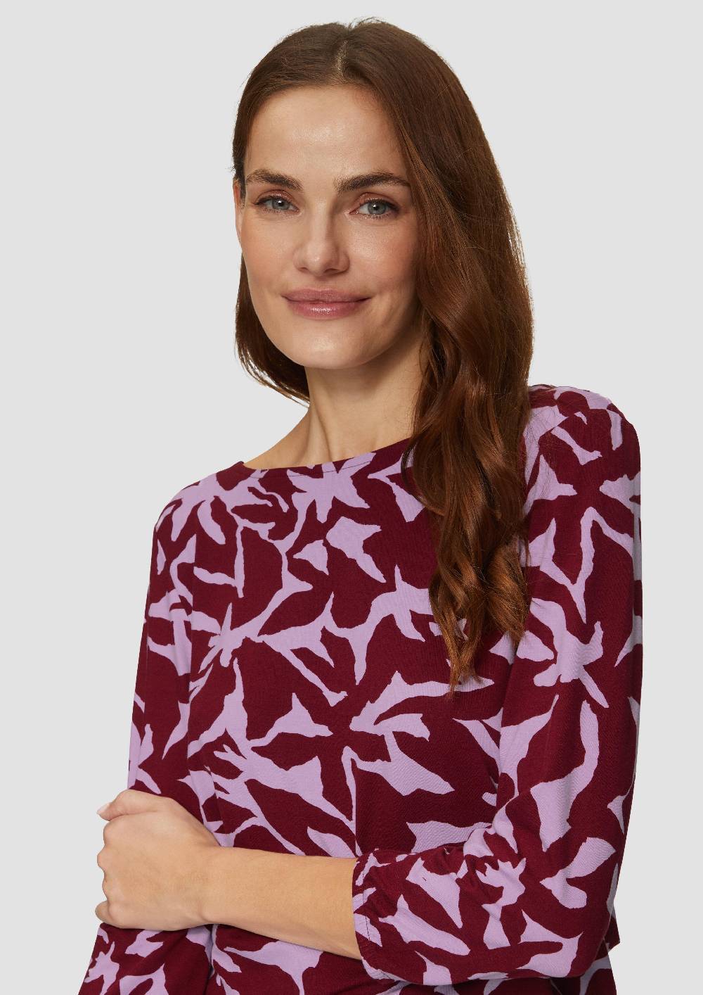 S.Oliver Shirt Mit All-over-Print Aus Viskosestretch