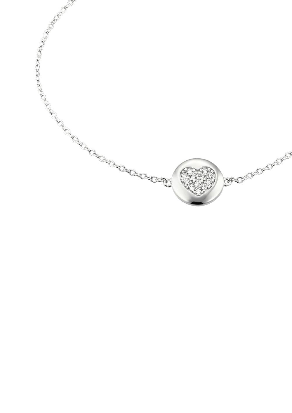 S.Oliver Silber-Armband Mit Kreisrundem Herz-Anhänger
