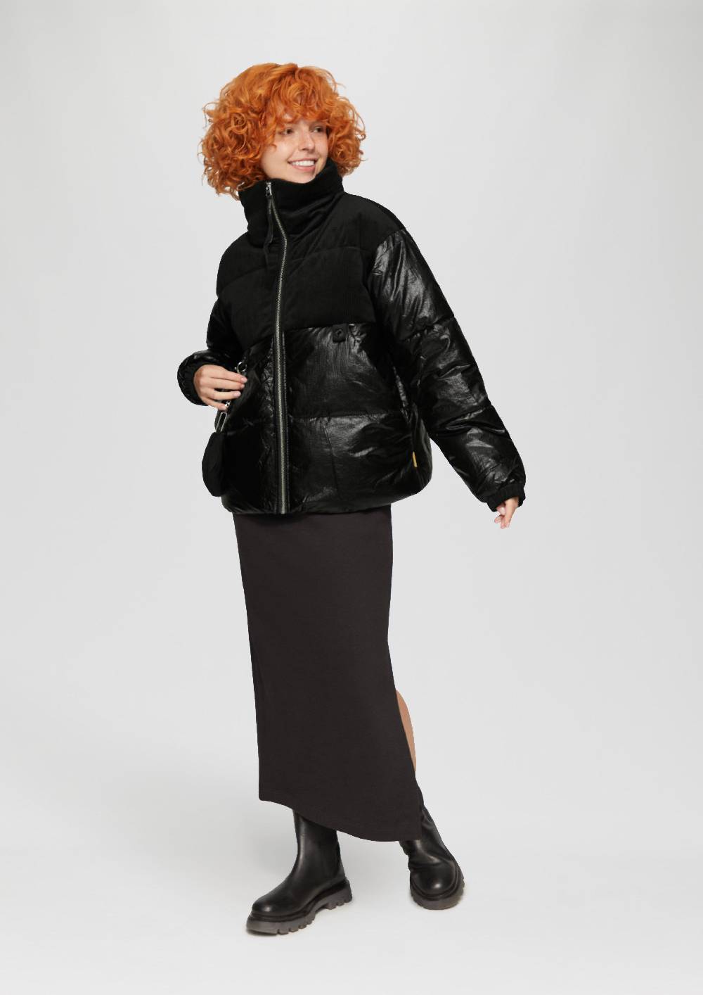 S.Oliver Steppjacke Im Fabricmix Mit Abnehmbarer Tasche