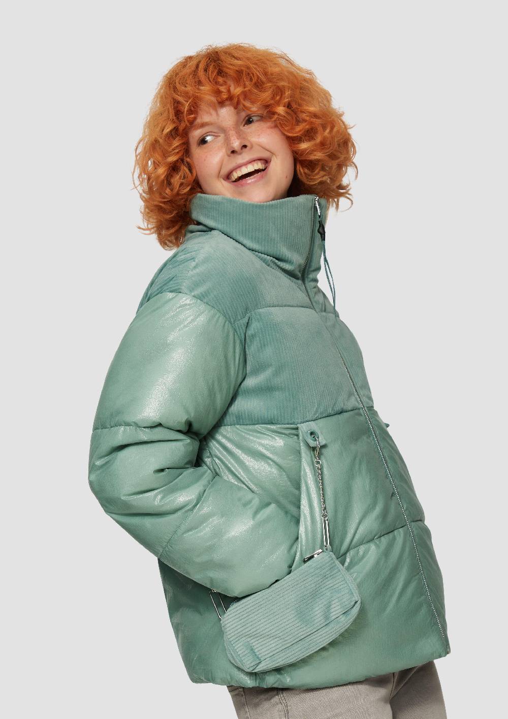 S.Oliver Steppjacke Im Fabricmix Mit Abnehmbarer Tasche