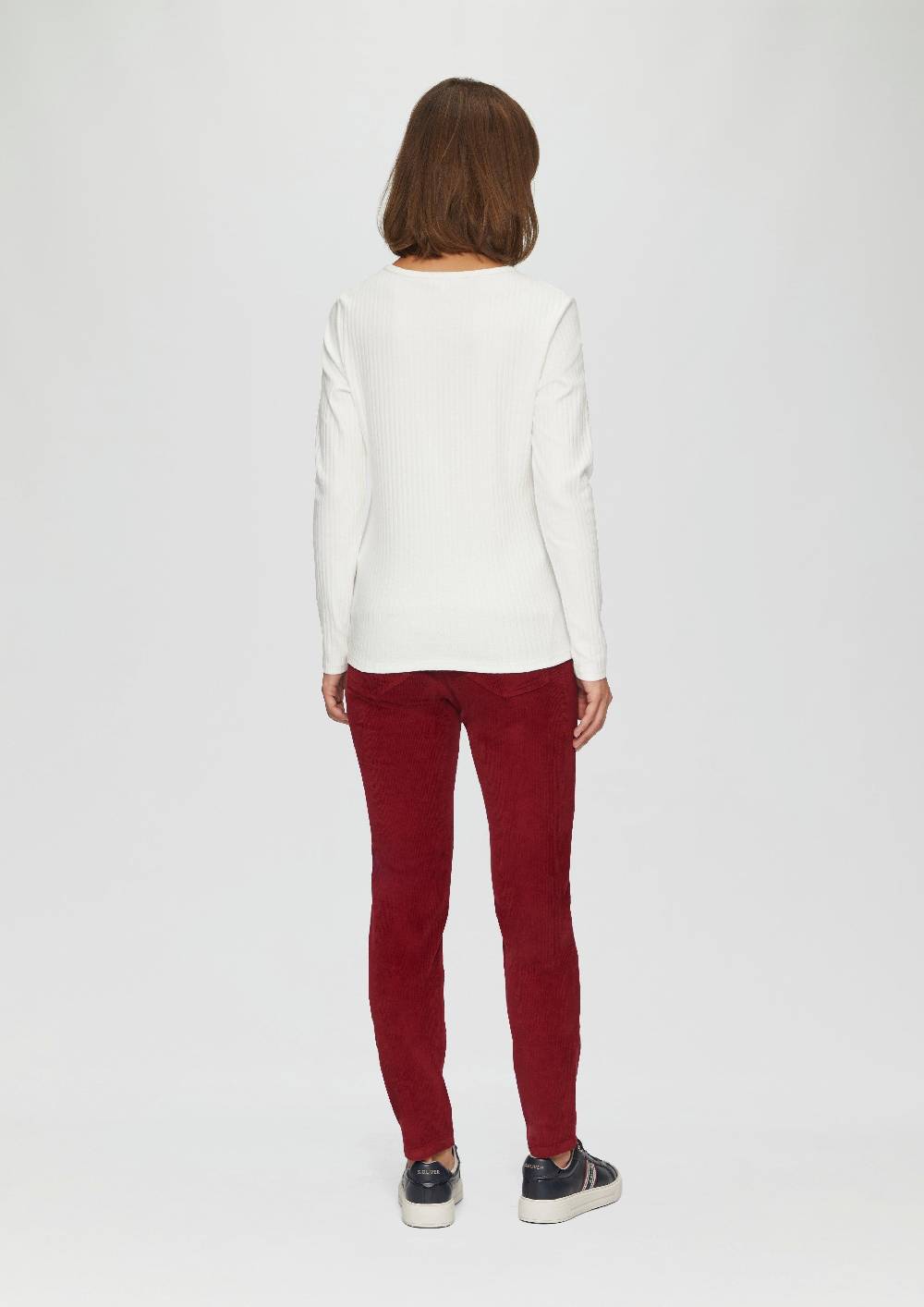 S.Oliver Stretchiges Longsleeve Mit Henleyausschnitt