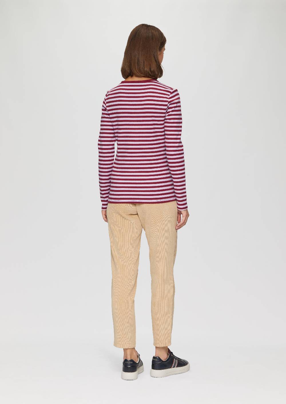 S.Oliver Stretchiges Longsleeve Mit Henleyausschnitt