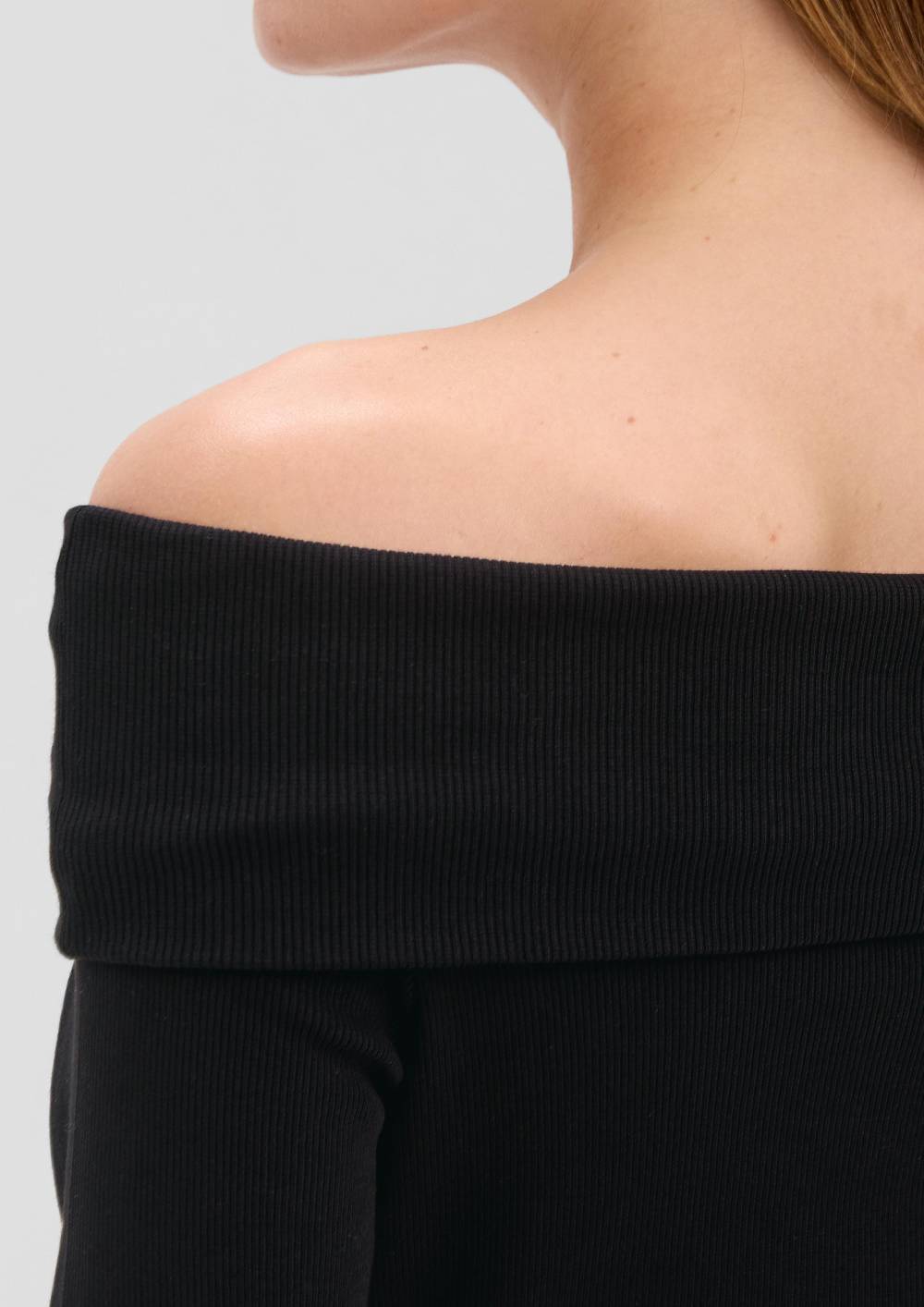 S.Oliver Stretchiges Rippshirt Mit Carmen-Ausschnitt