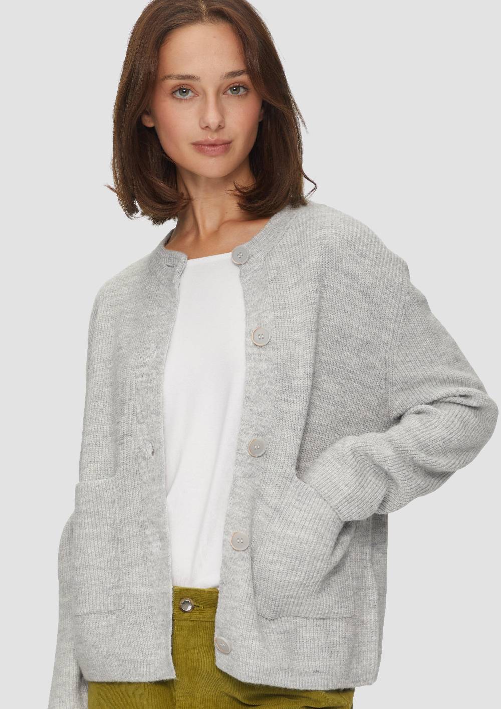 S.Oliver Strickjacke Aus Alpakamix Mit Aufgesetzten Taschen