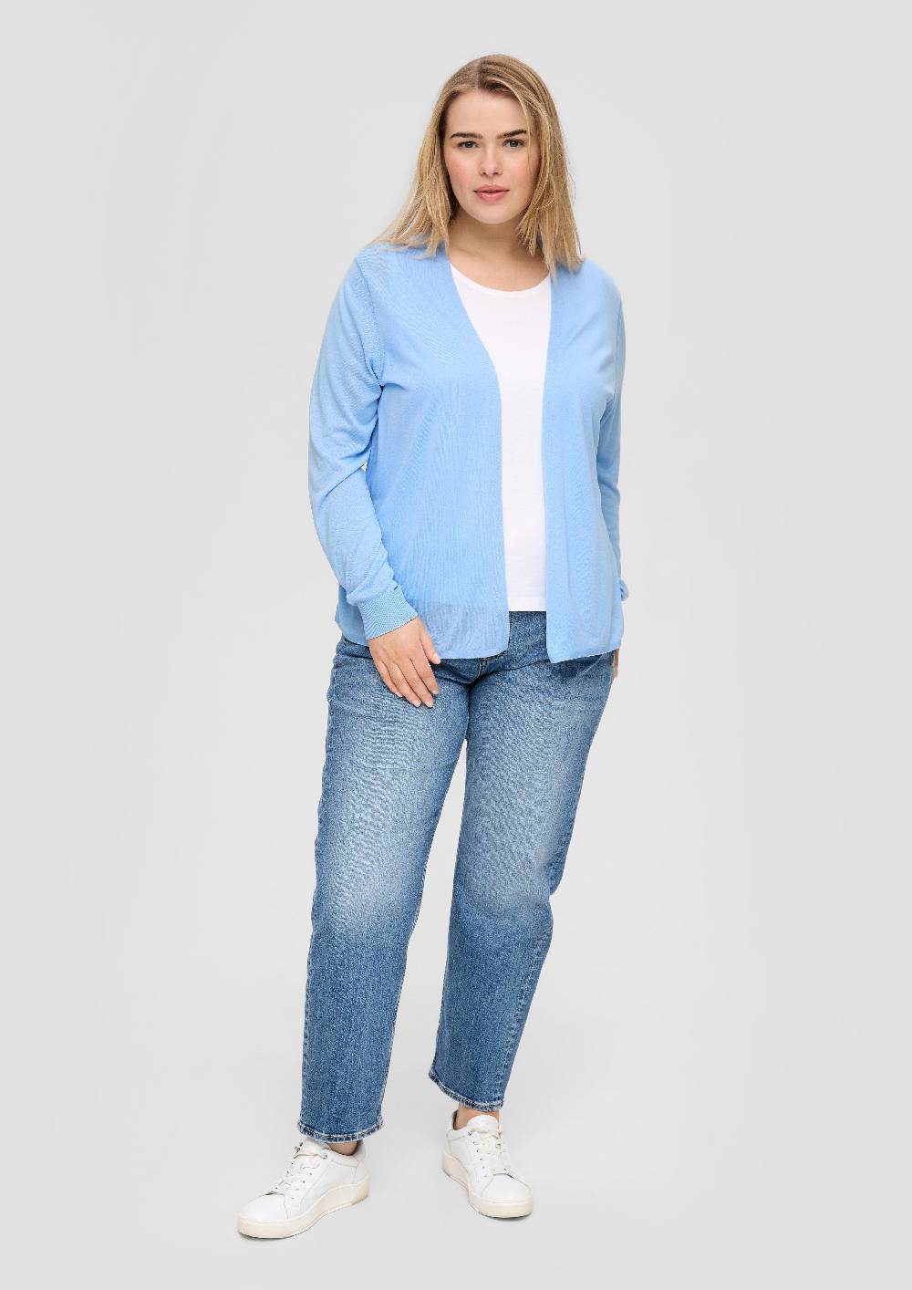 S.Oliver Strickjacke Aus Viskose-Stretch Mit Rippbündchen