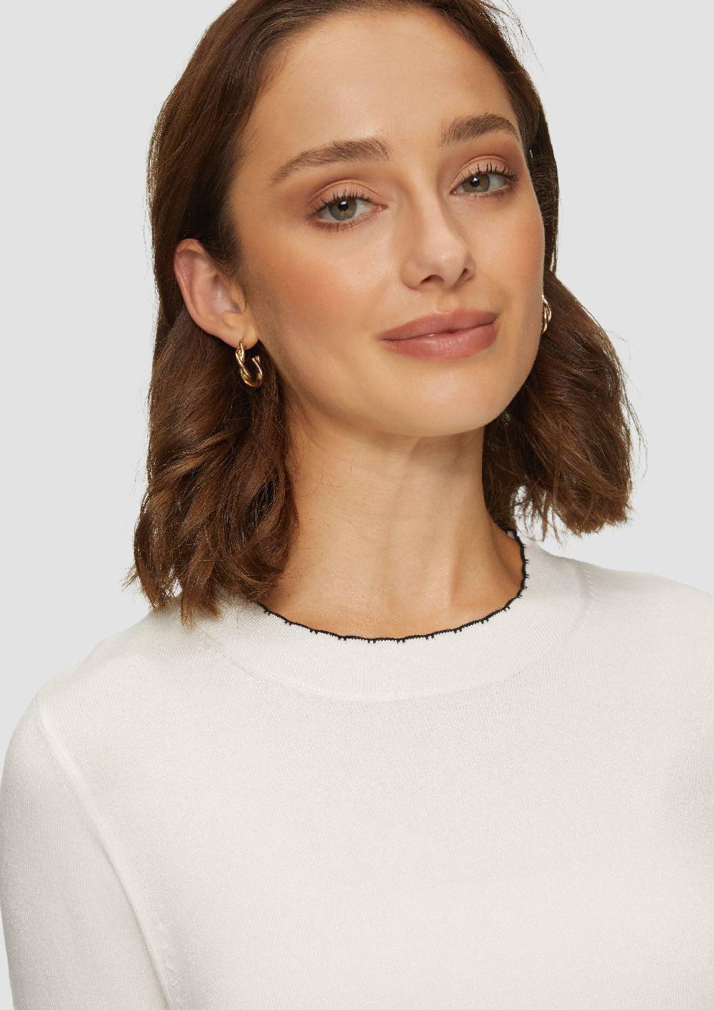 S.Oliver Strickpullover Im Slim Fit Mit Kontrastdetails