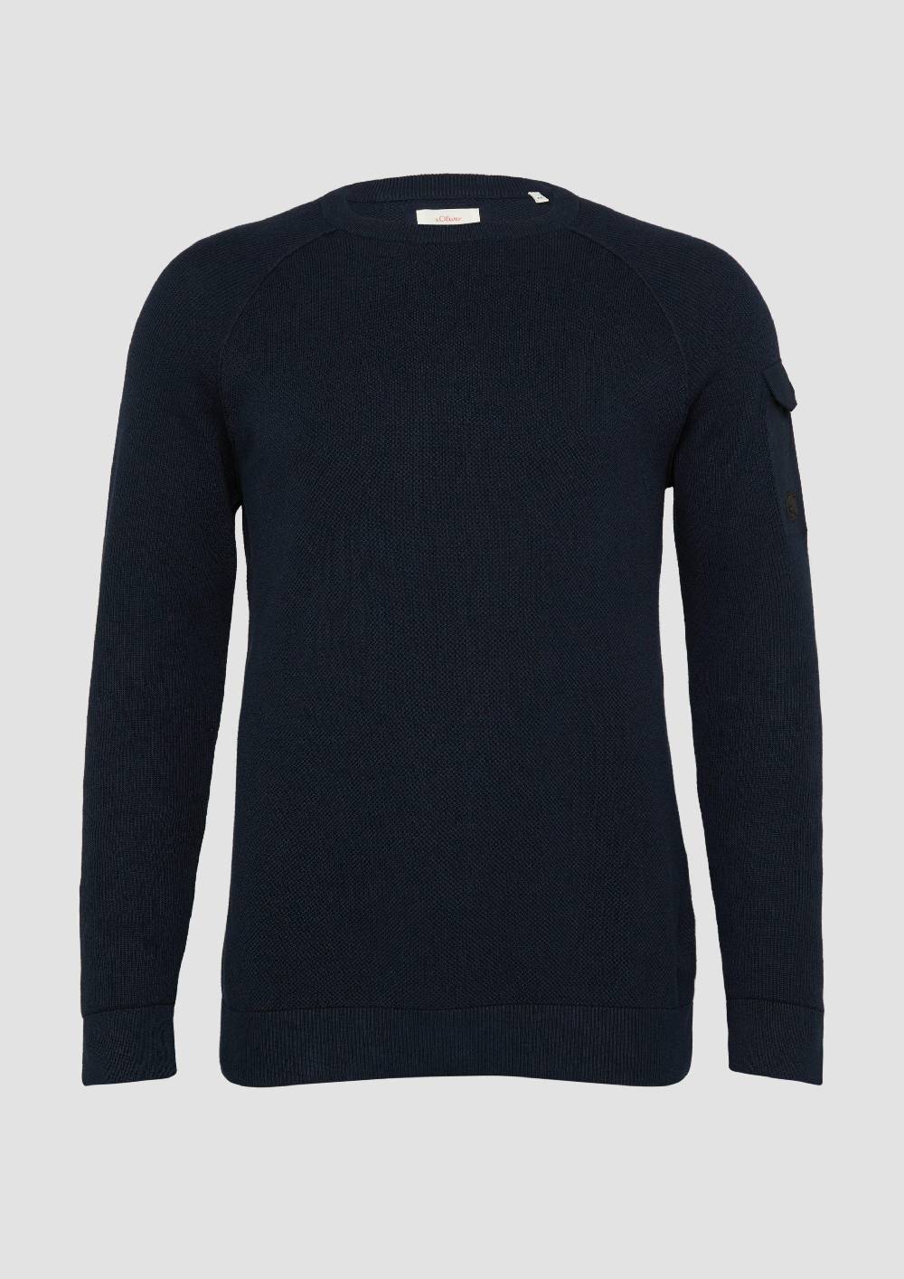 S.Oliver Strickpullover Mit Aufgesetzter Tasche Am Arm