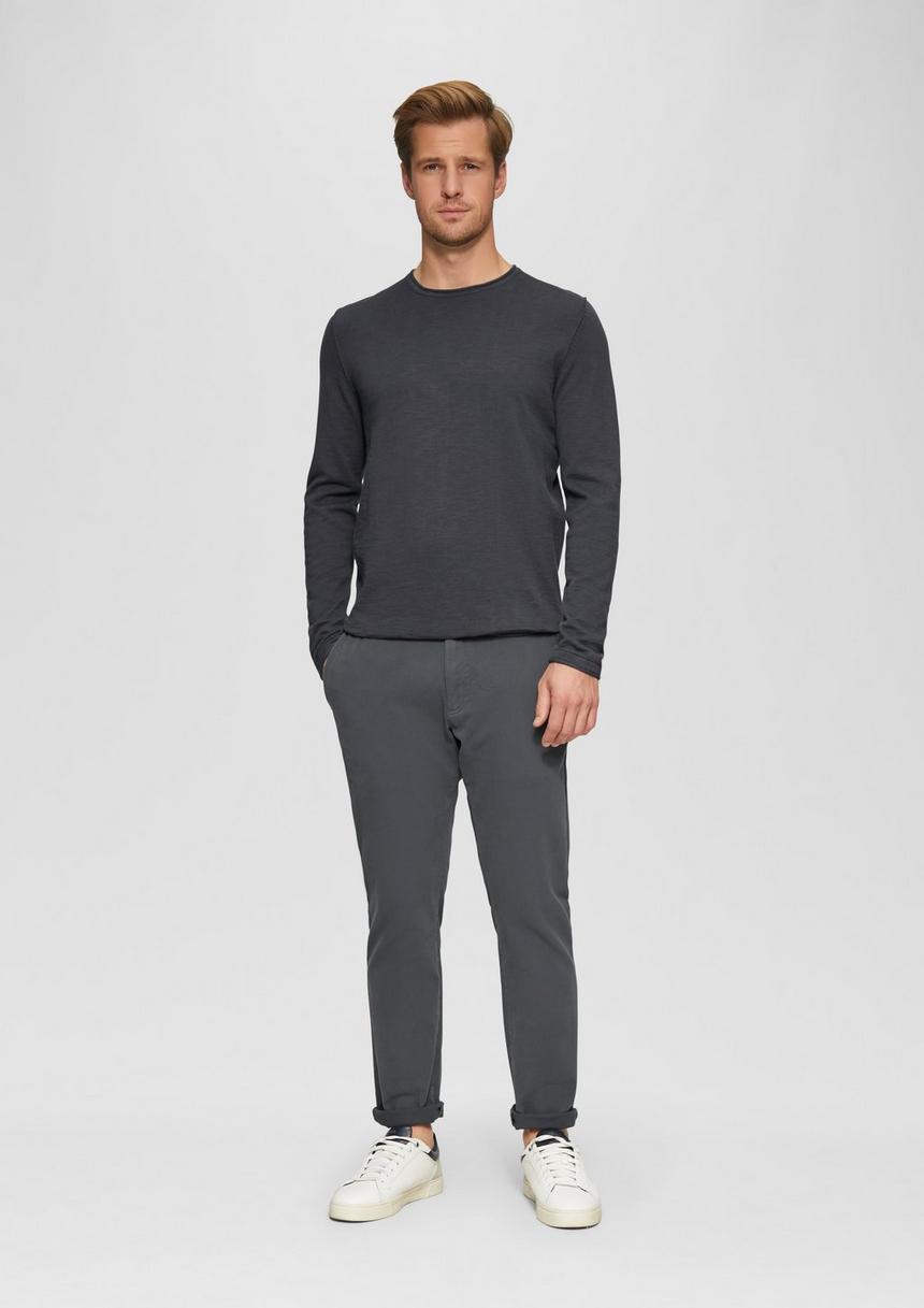 S.Oliver Strickpullover Mit Flammgarnstruktur Und Rollsaum-Details