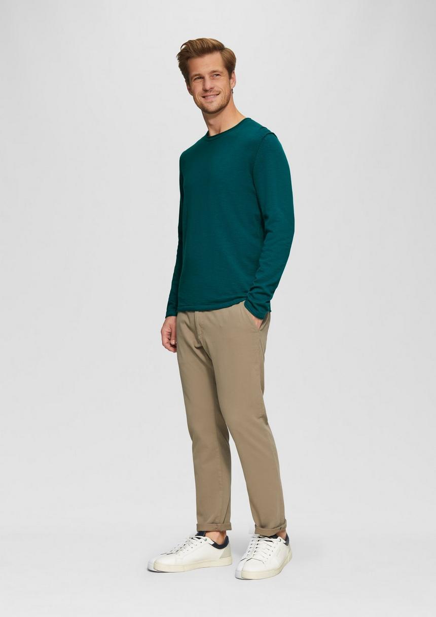 S.Oliver Strickpullover Mit Flammgarnstruktur Und Rollsaum-Details