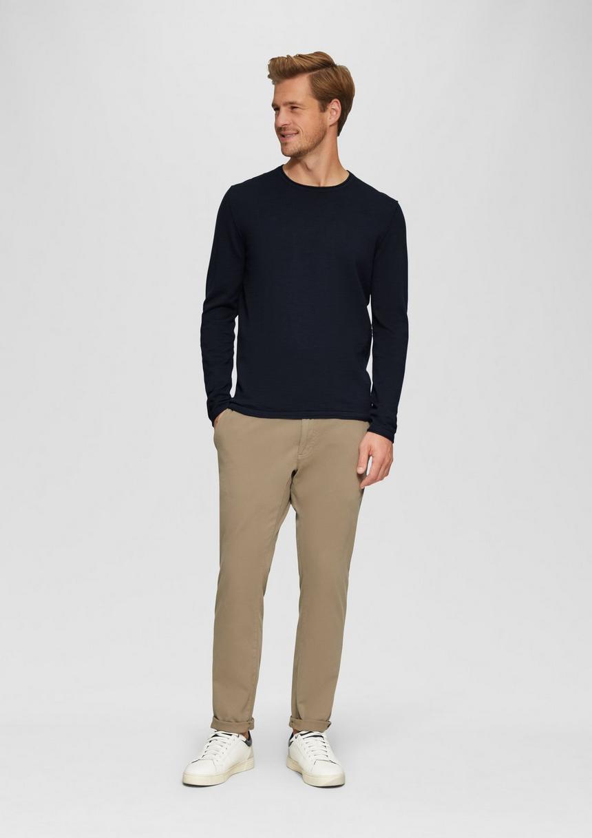 S.Oliver Strickpullover Mit Flammgarnstruktur Und Rollsaum-Details
