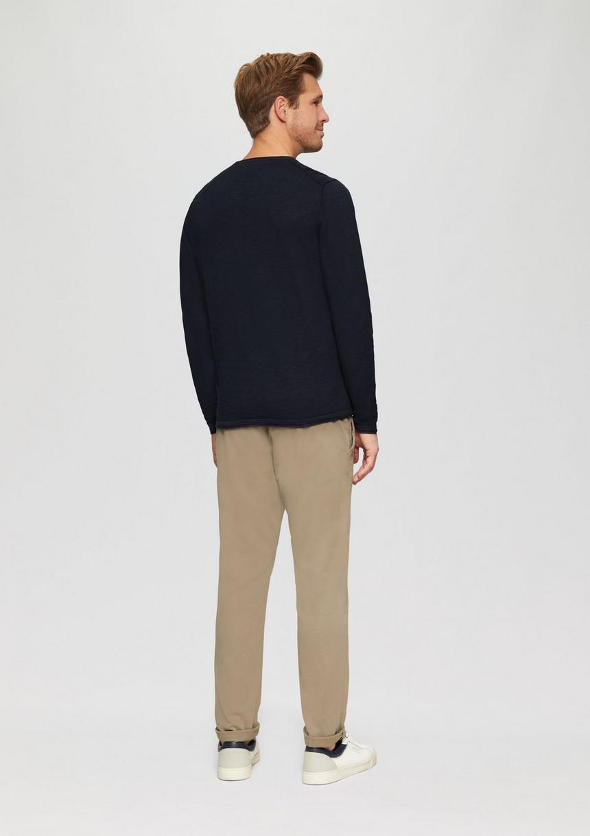 S.Oliver Strickpullover Mit Flammgarnstruktur Und Rollsaum-Details