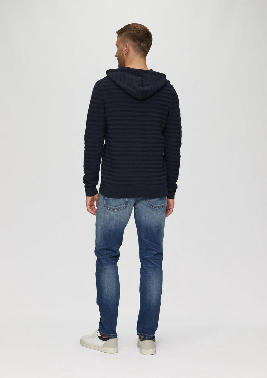 S.Oliver Strickpullover Mit Kapuze Und Strukturstreifen