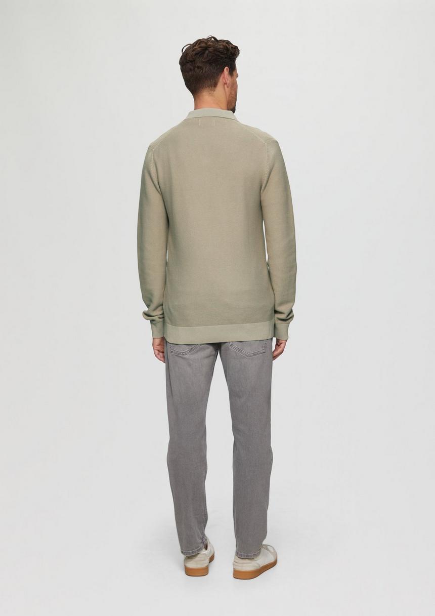 S.Oliver Strickpullover Mit Polokragen Und Garment Dye