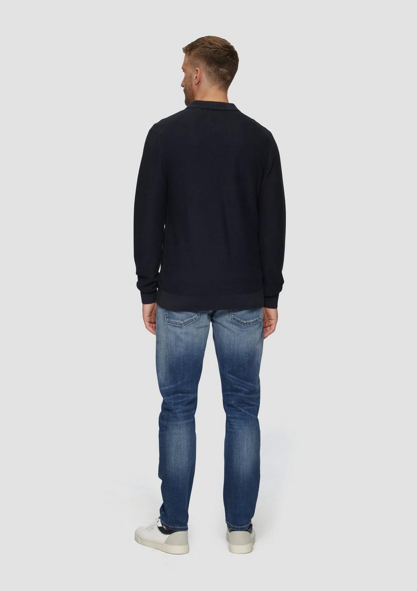 S.Oliver Strickpullover Mit Polokragen Und Garment Dye
