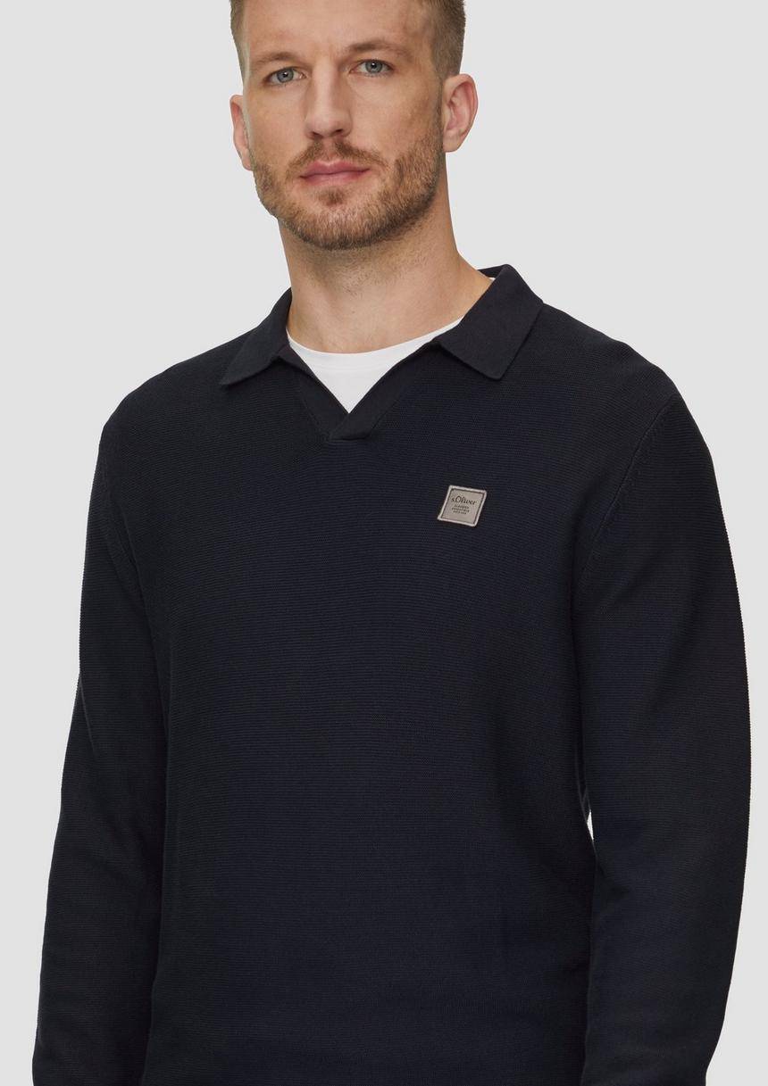 S.Oliver Strickpullover Mit Polokragen Und Garment Dye