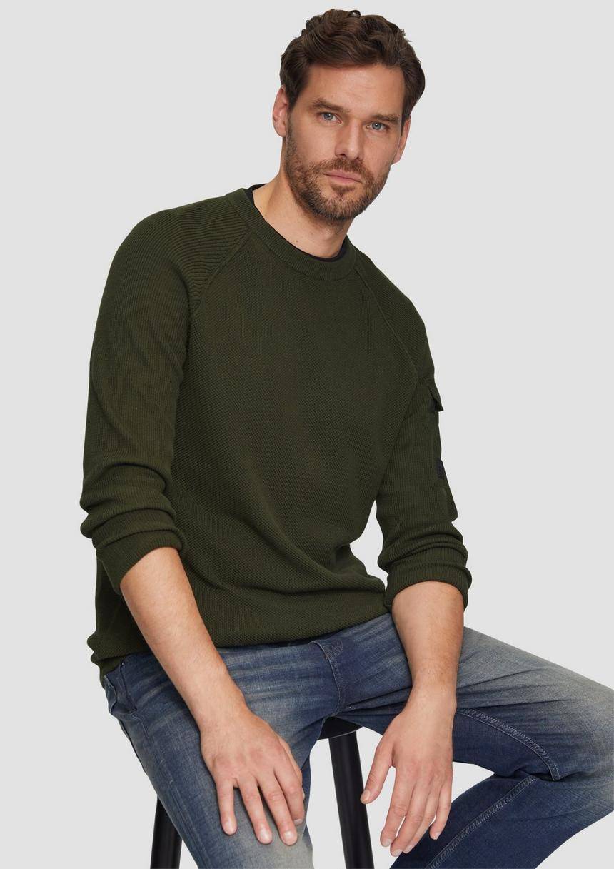 S.Oliver Strickpullover Mit Raglanärmeln Und Strukturmix