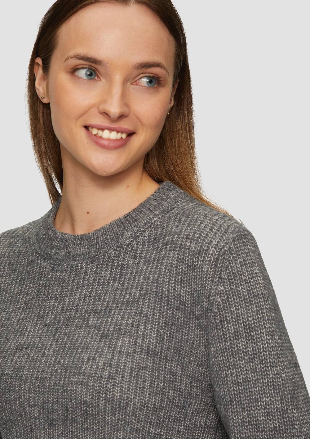 S.Oliver Strickpullover Mit Rippdetail Und Crew Neck