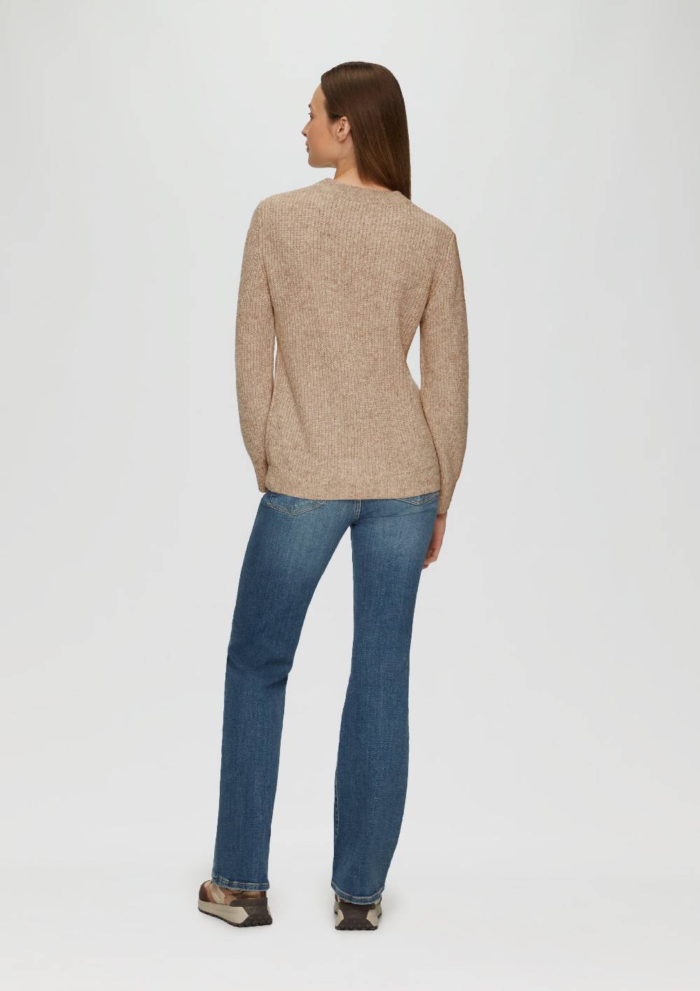 S.Oliver Strickpullover Mit Rippdetail Und Crew Neck