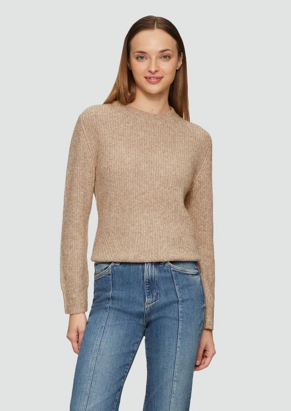 S.Oliver Strickpullover mit Rippdetail und Crew Neck
