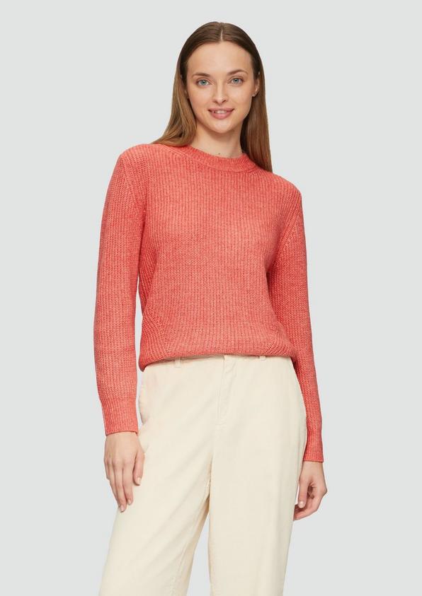 S.Oliver Strickpullover mit Rippdetail und Crew Neck